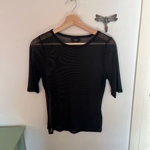 Black mesh top